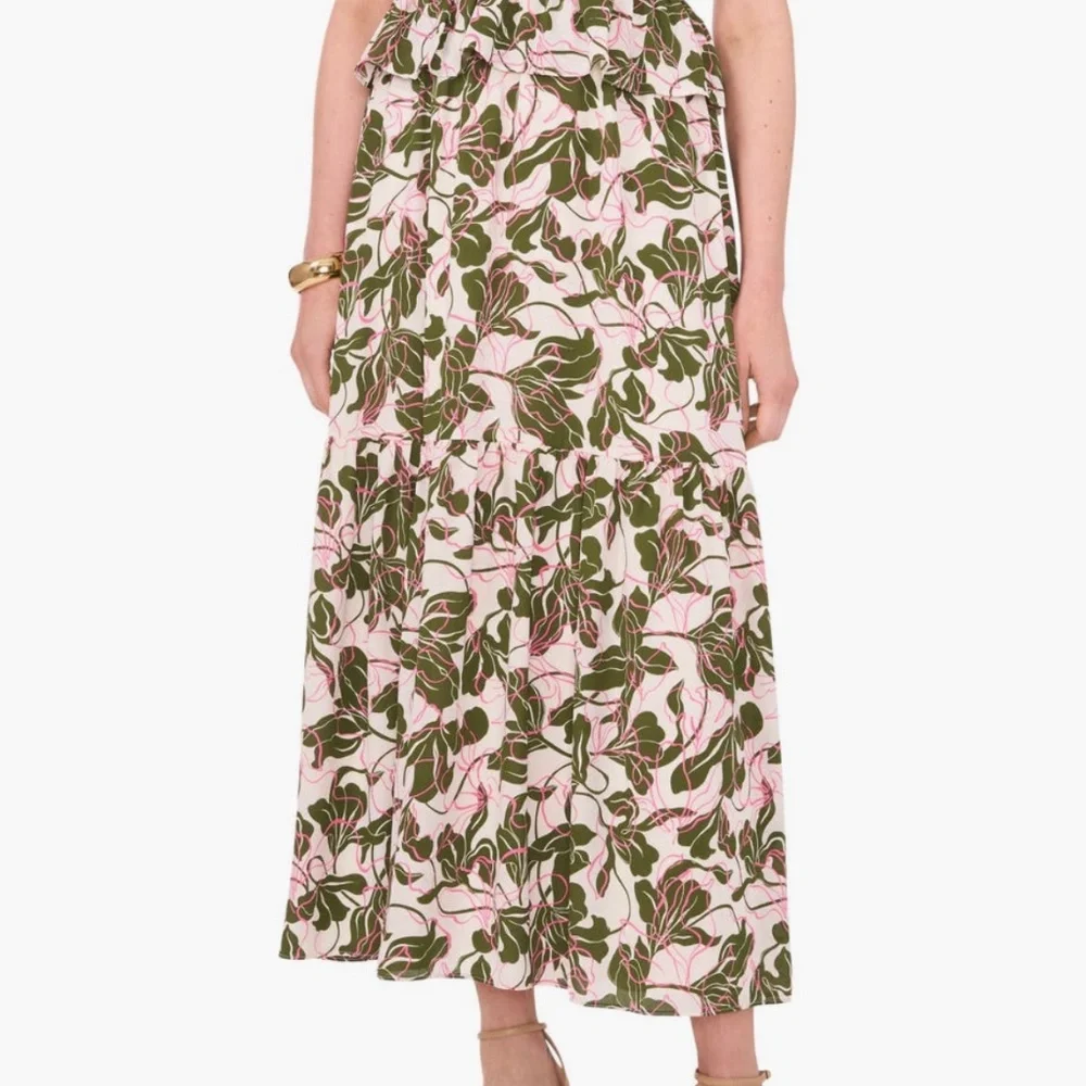PARKER Floral Egret Tiered Midi Skirt - Picture 3 of 11
